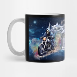 Hell to Heaven Skeleton Motorcycle Rider Mug